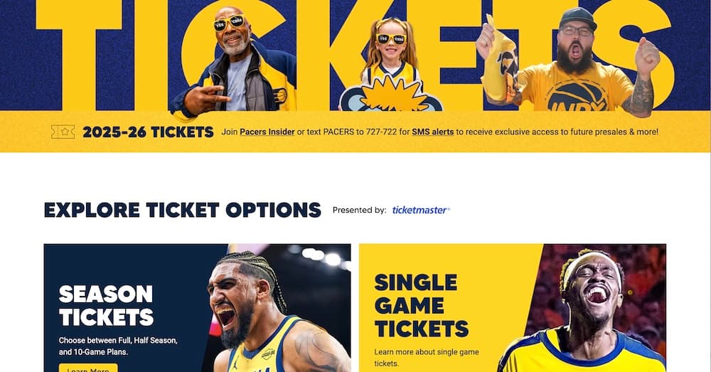 Pacers Ticket Pages